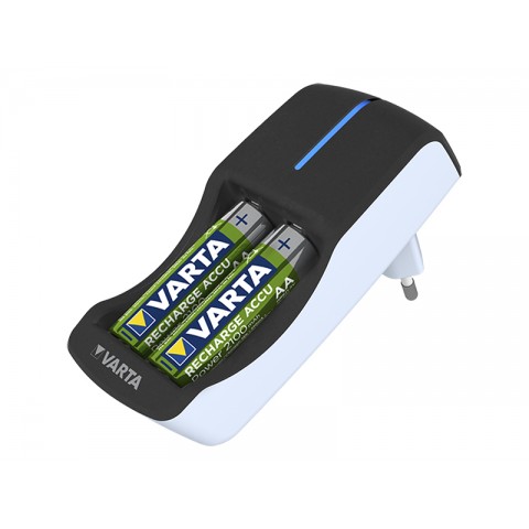 Akumuliatorių Įkroviklis 220V AA/AAA + 2xAA 2100mAh akumuliatoriai Varta Mini